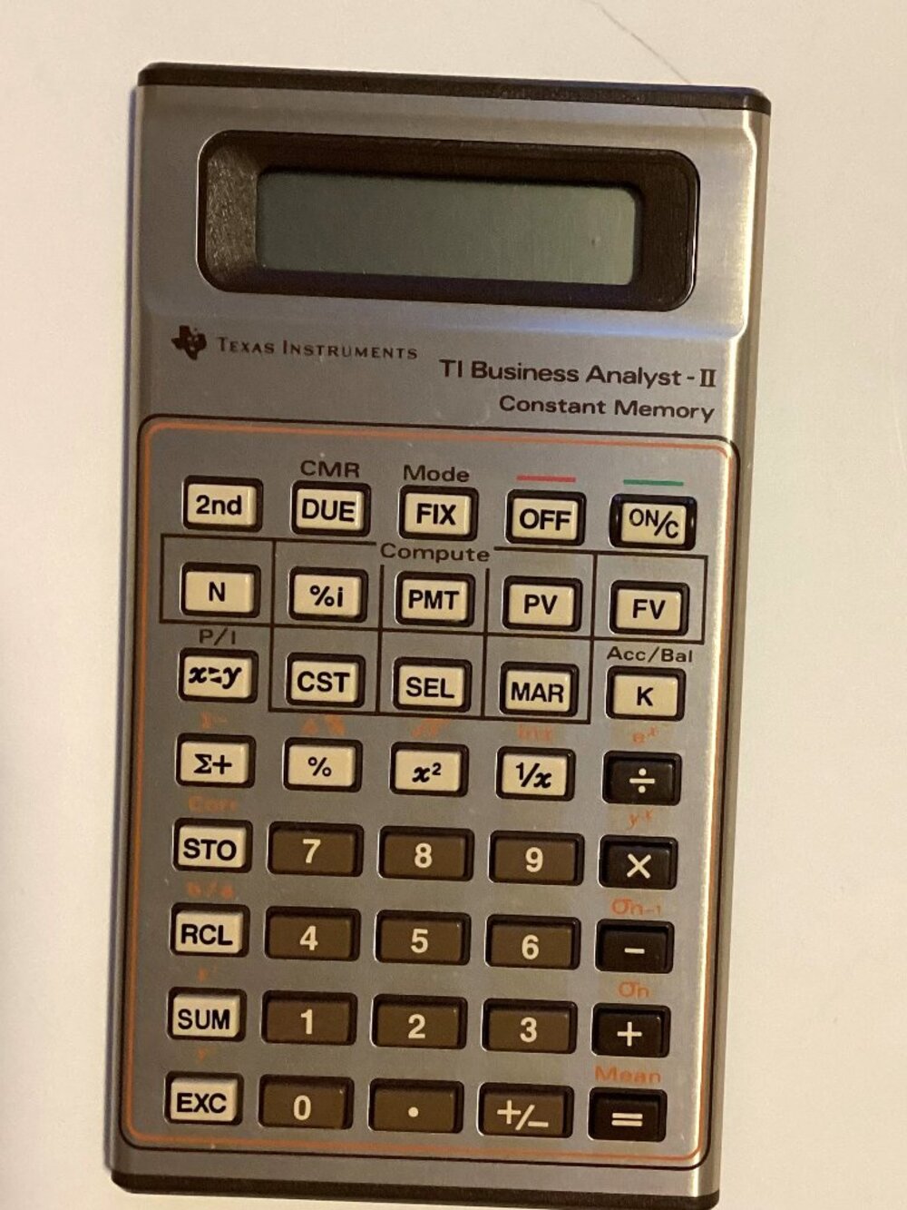 Vintage Texas Instruments TI BA-II Business Calculator Work School University